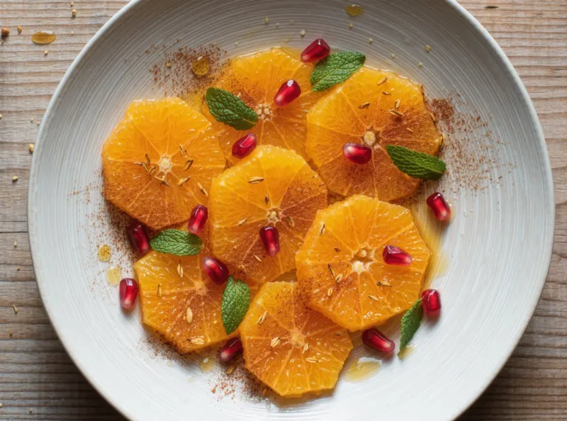 Salade d'oranges à la cannelle et à la fleur d'oranger